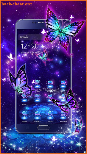 3D Purple Butterfly Theme screenshot