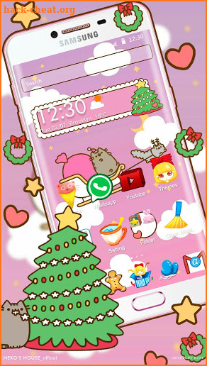 3D Pusheen Christmas Gravity Theme screenshot