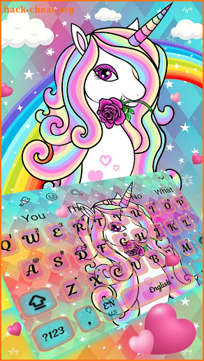 3D Rainbow Unicorn 🦄 Keyboard theme screenshot