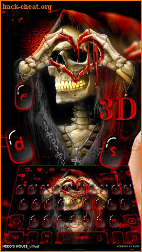 3D Red Blood Skull Live Wallpaper Keyboard Theme screenshot