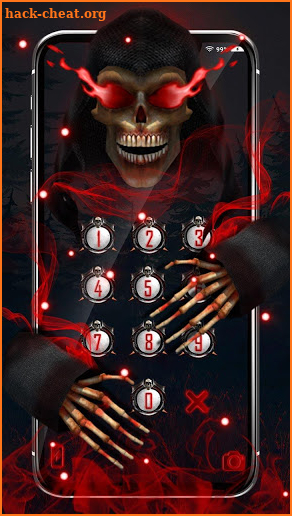 3D Red Grim Skull Lock screen screenshot