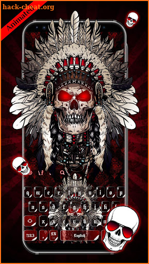 3D Red Indian Skull Keyboard Theme screenshot