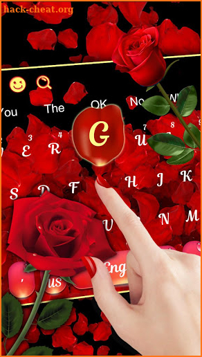 3D Red Rose petal Keyboard screenshot