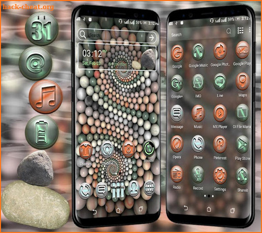 3D Spiral Stones Launcher Theme screenshot