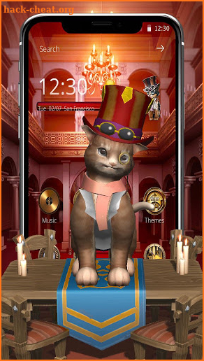 3D Steampunk Cute Cat Theme screenshot