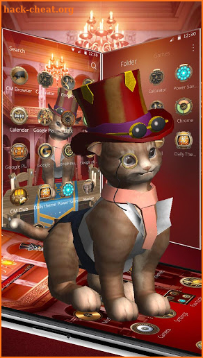 3D Steampunk Cute Cat Theme screenshot