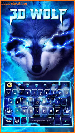 3D Wolf Keyboard Theme & Blue Lightning Keyboard screenshot