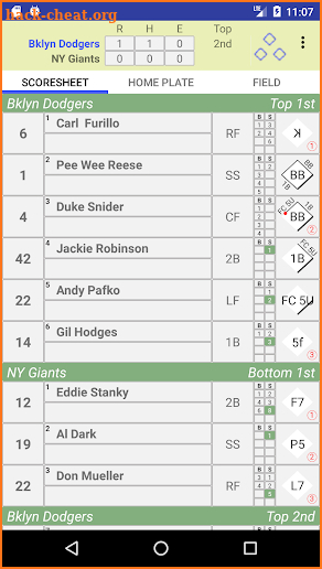 3up3downscoring Baseball Scorekeeping App screenshot