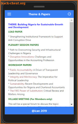 49th ICAN Annual Accountants Conference App screenshot