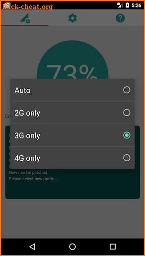 4G, 3G & 2G Only Modes for Huawei Modem (HiLink +) screenshot