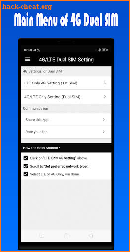 4G LTE Only Network Mode Mobile (Dual SIM) screenshot