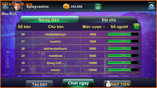 4Play - Mậu Binh Online Xập Xám Poker VN screenshot