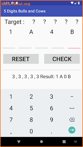 5 Digits Bulls and Cows screenshot