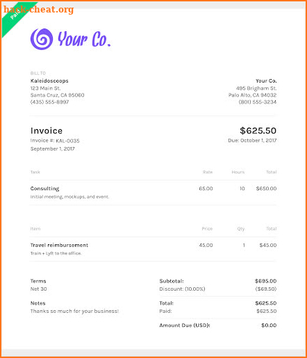 500+ Free Invoice Templates screenshot