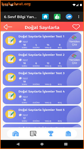 6. Sınıf Tüm Dersler Test Çöz screenshot