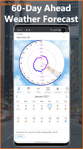 60 Day Weather Forecast & Military Time UI: Orsa screenshot