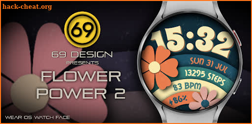 [69D] Flower Power 2 watchface screenshot