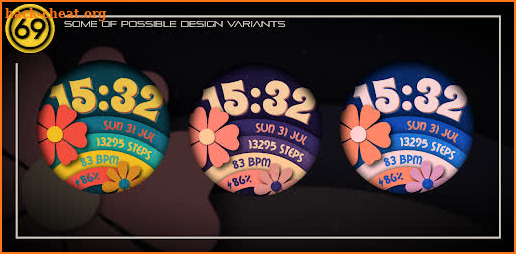 [69D] Flower Power 2 watchface screenshot