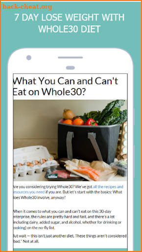 7 Day Whole30 Weight Loss Diet Plan screenshot
