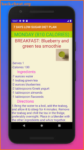 7 DAYS LOW-SUGAR DIET PLAN screenshot