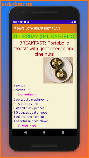 7 DAYS LOW-SUGAR DIET PLAN screenshot