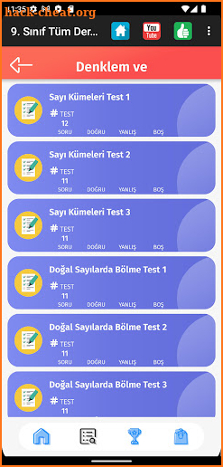 9. Sınıf Tüm Dersler Test Çöz screenshot