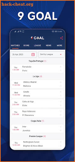 9Goal - Live Sports screenshot