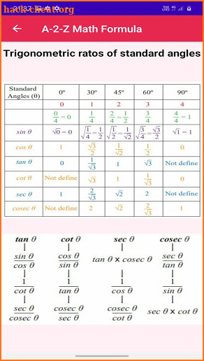 A-2-Z Math Formula screenshot