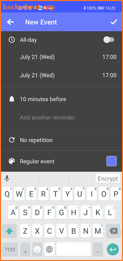 A Calendar screenshot