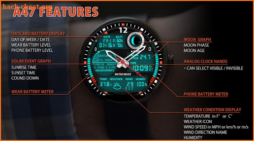 A47 Watch face for Moto 360 screenshot