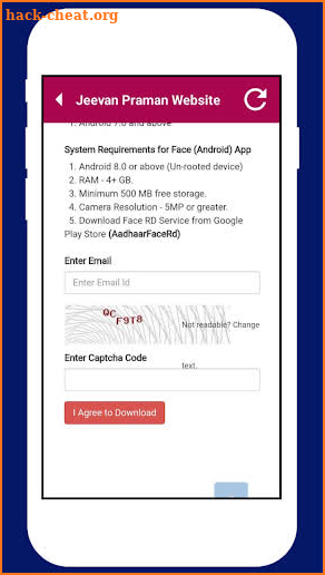 Aadhar Face Rd Authentication screenshot