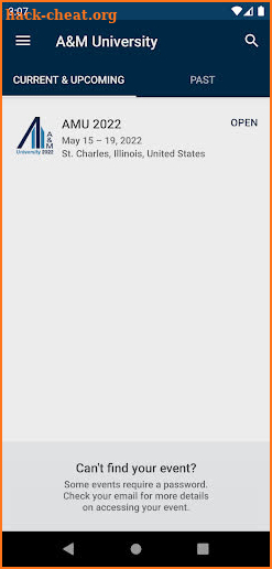 A&M Events App screenshot
