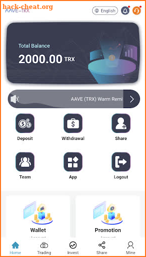 AAVE-TRX screenshot