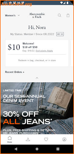 Abercrombie & Fitch screenshot