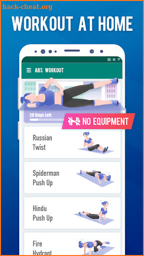 Abs Workout-30 Days Fitness Challenge screenshot