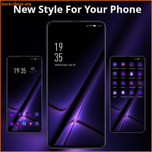 Abstract Pruple Light theme Darkness Bright screenshot