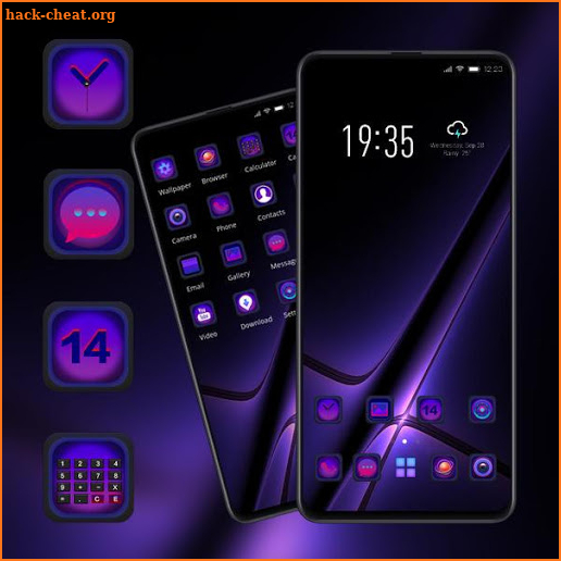 Abstract Pruple Light theme Darkness Bright screenshot