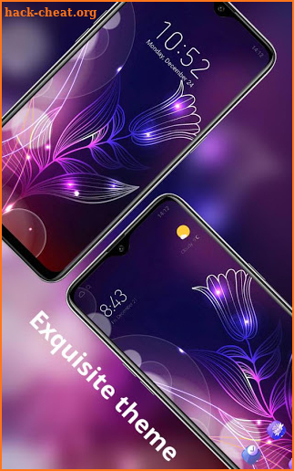 Abstract purple shining flowers blurry cool theme screenshot