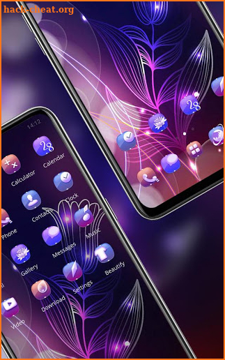 Abstract purple shining flowers blurry cool theme screenshot