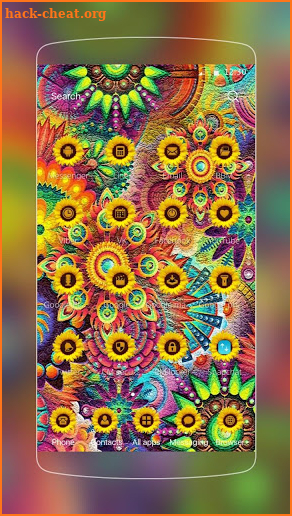 Abstract Varicolored Sunflower Relief Theme screenshot