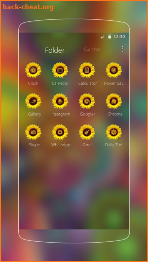 Abstract Varicolored Sunflower Relief Theme screenshot