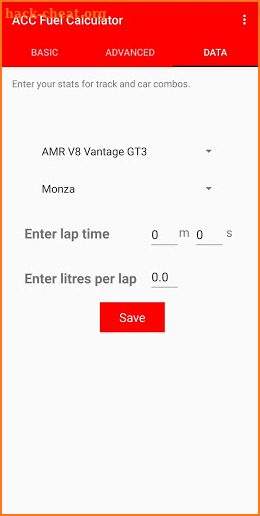 ACC Fuel Calculator screenshot