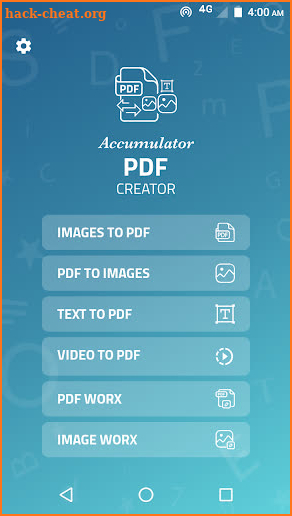 Accumulator PDF creator screenshot