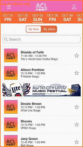 ACL Music Festival screenshot