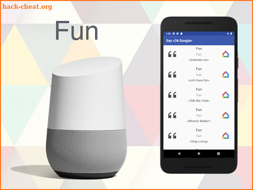 Actions list for Google Home (Google Home mini) screenshot