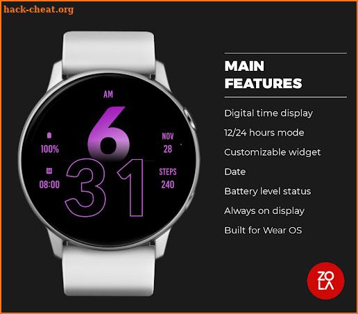 Active Soft Purple Watch Face screenshot