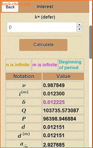 Actuarial Calculator screenshot