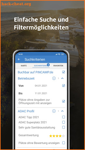 ADAC Camping / Stellplatz 2021 powered by PiNCAMP screenshot