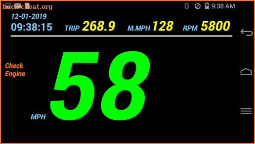 ADD-PRO (full-feature BT OBD2 digital dashboard) screenshot