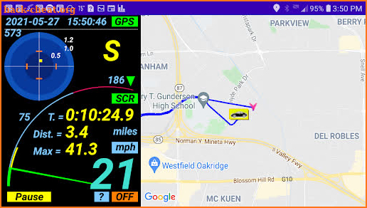 ADD-RT (GPS car trip computer / track app) screenshot